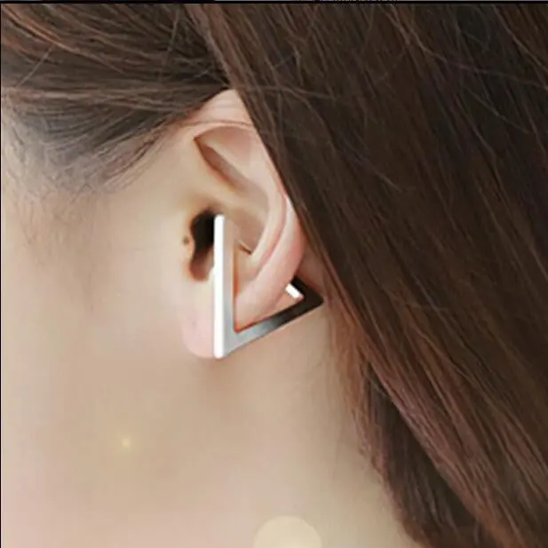 30Pcslot-S102 Earrings Geometric Triangle Earclips Birhtday Gift Simple Earrings 1