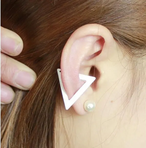 30Pcslot-S102 Earrings Geometric Triangle Earclips Birhtday Gift Simple Earrings 2