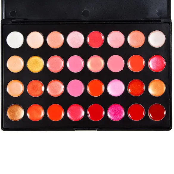 32 Color Gorgeous Lip Gloss Lipstick Palette Pressional Beauty Makeup Cosmetic Cream Palette 1
