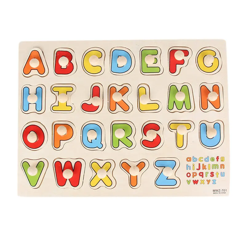 33Cm Kid Wooden Toys Educational Toys Baby H Grasp Puzzle Toy Alphabet Digit Animal Learning Education Child Wood Jigsaw Toy 1