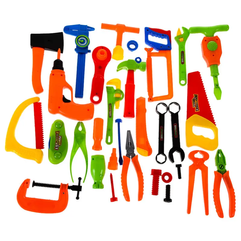 34Pcs Repair Tools Toys Plastic Fancy Dress Instruments Toy Kit Tools For Children 1