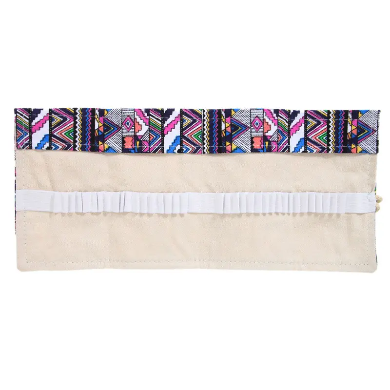 36/48/72 Ethnic Wind Professional Cosmetic Brush Bag Pen Bag Roll Pouch Printing Pencil Case Canvas Cosmetic Make Up Bag 1