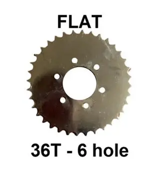 36T 6 Hole Flat Sprocket For #2 Hd Axle 6 Hole Solid Hub 1