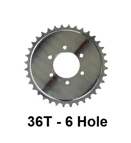 36T 6 Hole Sprocket For #2 Hd Axle Solid Hub 1