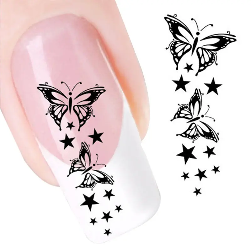 3D Butterfly Water Transfer Slide Decal Sticker Nail Art Tips To Decoration 1