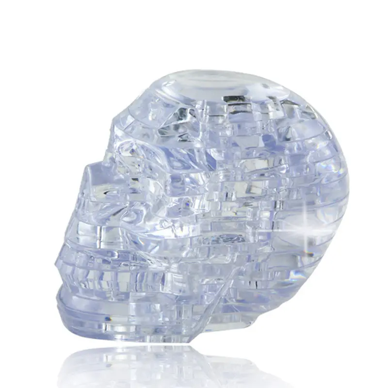 3D Crystal Puzzle Diy Toys Jigsaw Assembly Model Flashing Lights Skull Skeleton Toys For Children Birthday Gift Rom Color 1