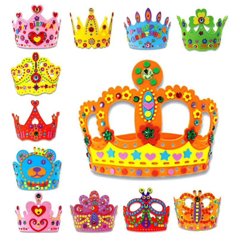 3D Eva Hmade Birthday Crown Diy Hat Princess Crown Design Craft Gifts Kits Craft Puzzletoy Birthday Party Decoration 1