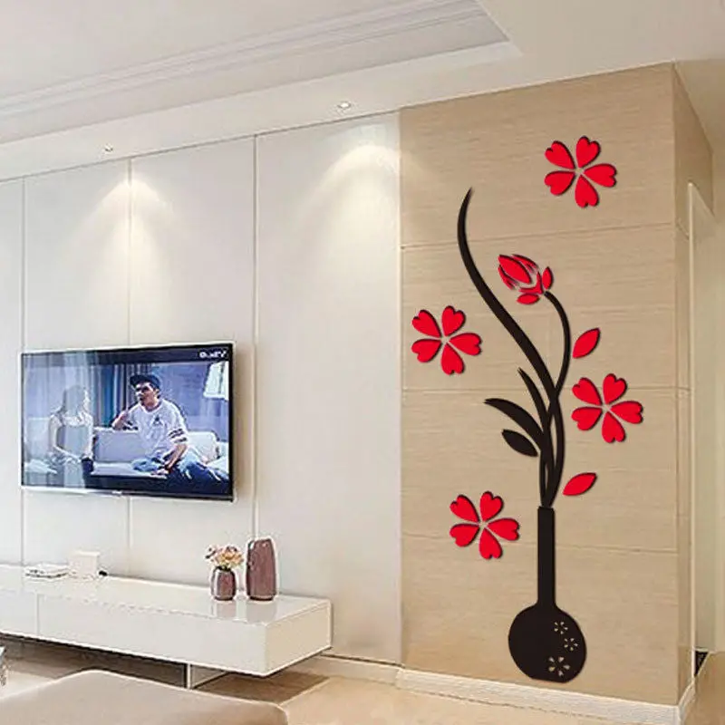 3D Flower Diy Mirror Wall Decals Stickers Art Home Room Vinyl Decor 84001 1