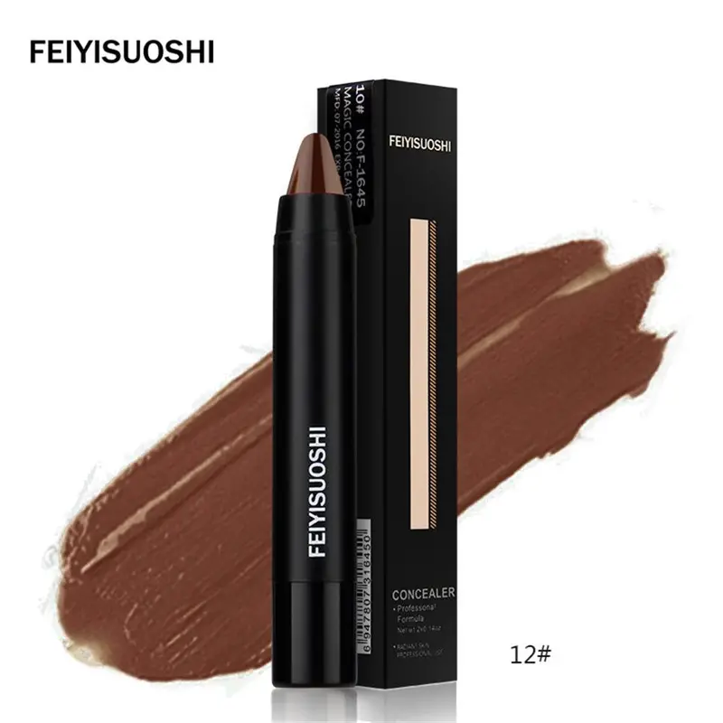 3D Makeup Double Face Concealer Cream Stick Dark Color Long Lasting Contouring Foundation Pen 12 Colors 12