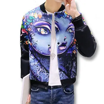 3D Printing Baseball Jackets Coats Casual Slim Fit Teau Homme Bomber Printing Jacket Veste Homme 1