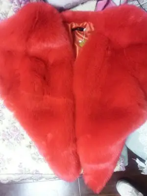 3D Red Love Heart Shaped Cape Faux Fox Fur Coat Thick Warm Celebrity Women Long Hairy Shaggy Jacket Outerwear Top 1