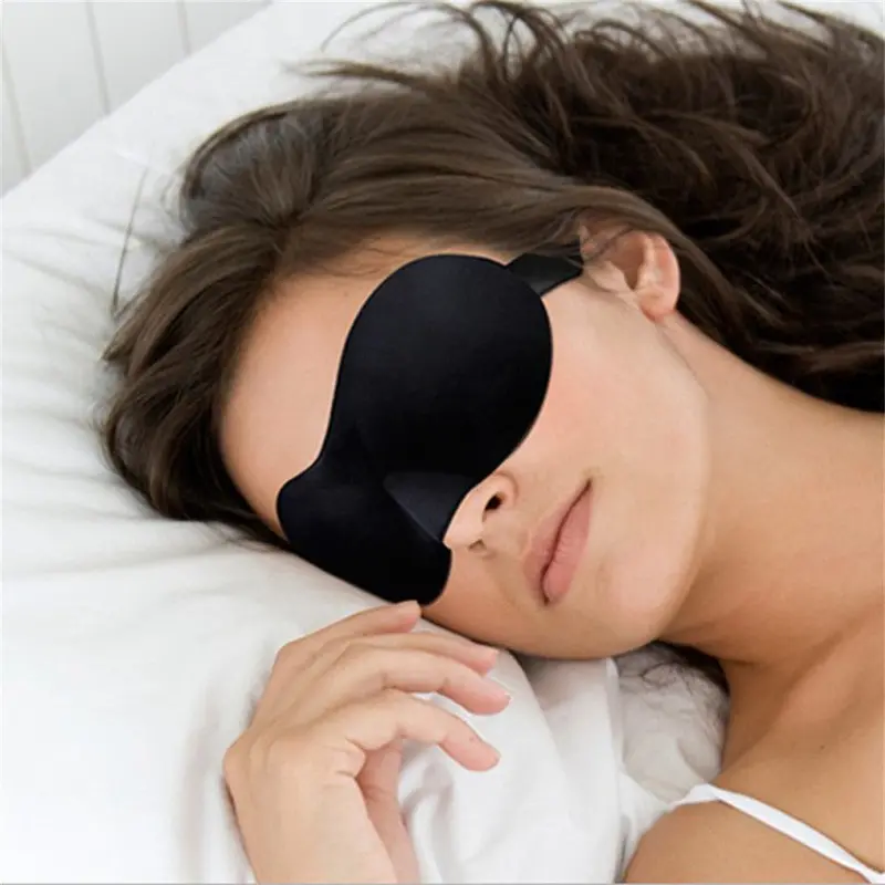 3D Soft Eye Sponge Cover Eyeshade Blinder Travel Sleep Aid Relax Mask Shade Blindfold Black 1