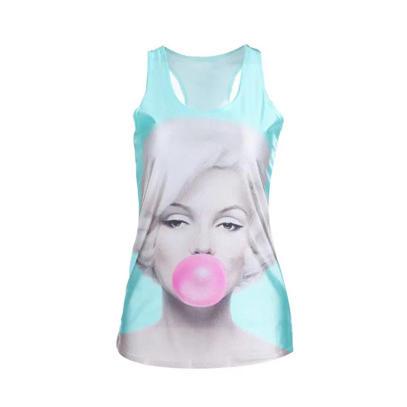 3D Vests,Multi-Color Gothic Punk Clubwear T-Shirt Print Tank Top Vest Blouse,Sexy Tops 1