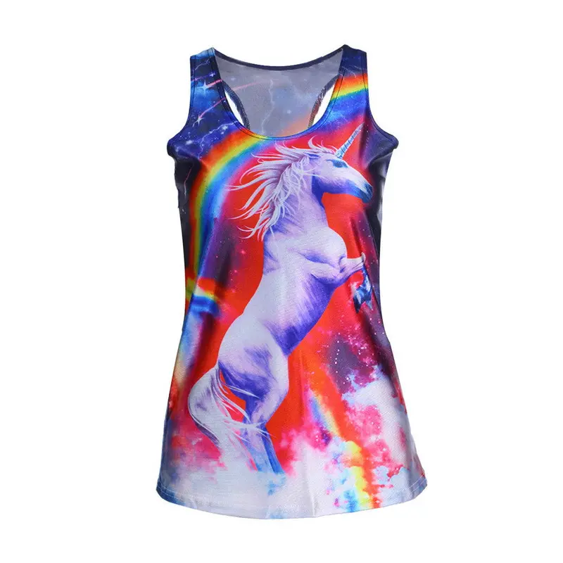 3D Vests,Multi-Color Gothic Punk Clubwear T-Shirt Print Tank Top Vest Blouse,Sexy Tops 3