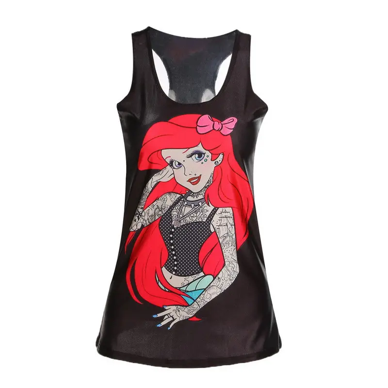 3D Vests,Multi-Color Gothic Punk Clubwear T-Shirt Print Tank Top Vest Blouse,Sexy Tops 8