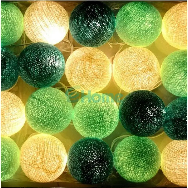 3M 20 Lights Round Cotton Ball String Wedding Light Christmas Party Decor 04 56887 1