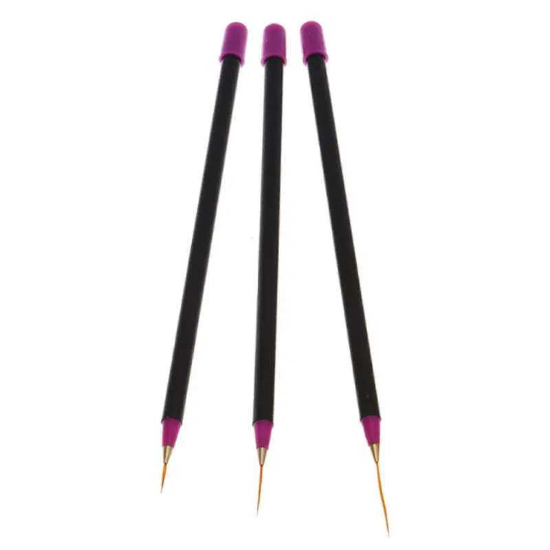 3Pc Nail Art Tips Tools Polish Pen Drawing Lines Nail Brushes Proffesional Decor Makeup Brushes For Manicure Cy0723 1