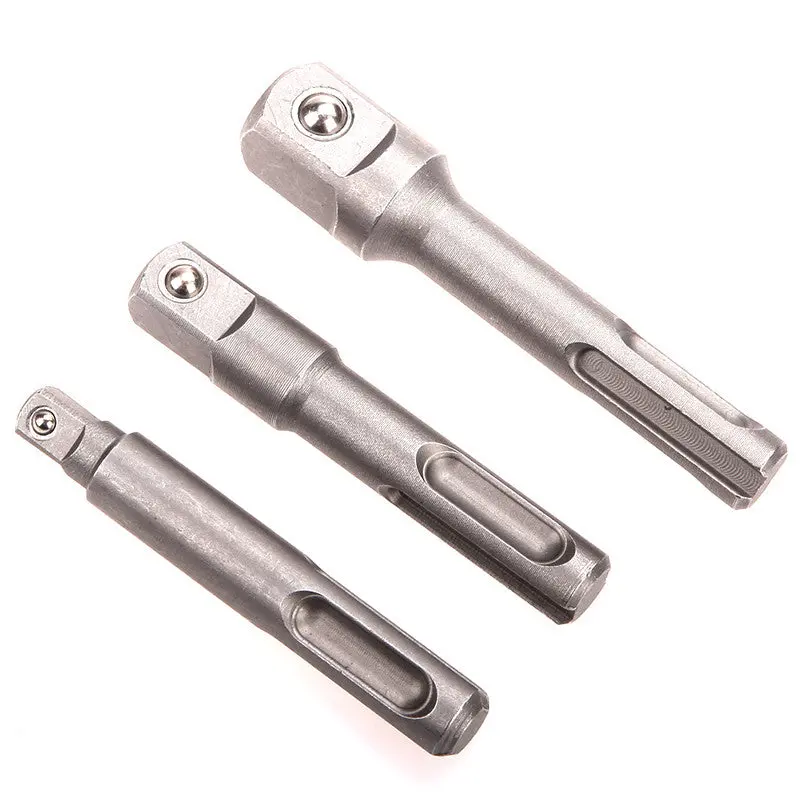3Pc Sds Plus Drills Drill Bit Adaptor 1/4" 3/8" 1/2" Tool Socket Driver Set 72819 1