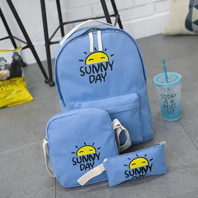 3Pc Women Backpack For School Teenagers Girls Preppy Style Ladies Girls Bag Printing Backpack Sac Purse 6