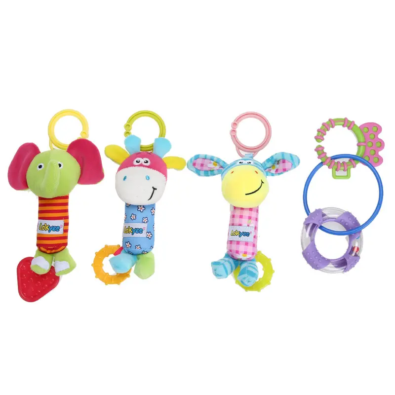 3Pcs Baby Toys Pram Bed Bells St Hanging Toy Animal Hbells Infant Born Rattles Kids Toys For Children Dolls 1