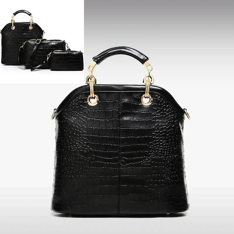 3Pcs Famouswomen Hbag + Tote+Shoulder Bags Leather Chain Women Messenger Bags Bag Designer Hbags 1