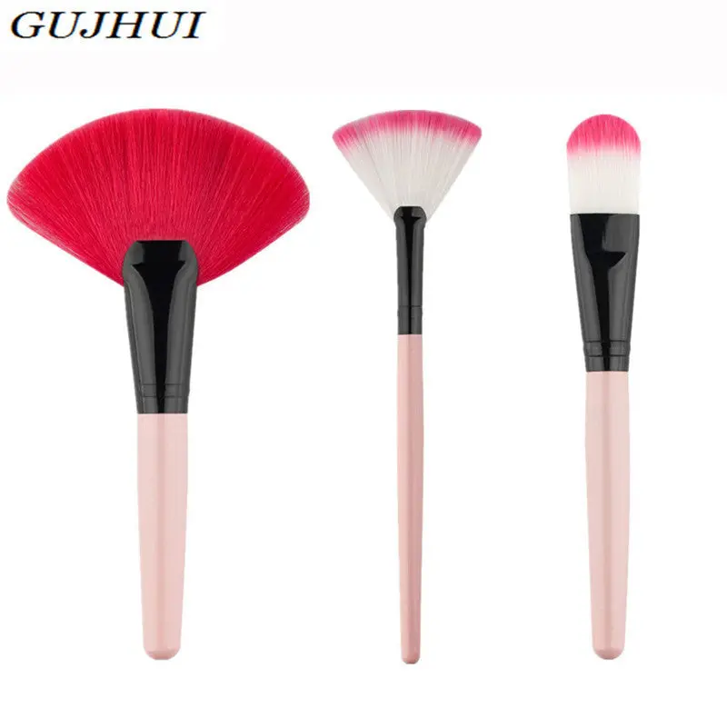 3Pcs Gujhui Professional Fan-Shaped Makeup Brushes Eyeshadow Eyebrow Pinceaux Maquillage Blush Brush Foundation Make Up Brushes 2