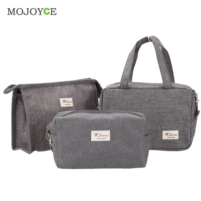3Pcs Makeup Bag Cosmetic Bag Travel Case Toiletry Storage Makeup Organizer Handbag Abrasive Cloth Makeup Case Make Up Bag 1