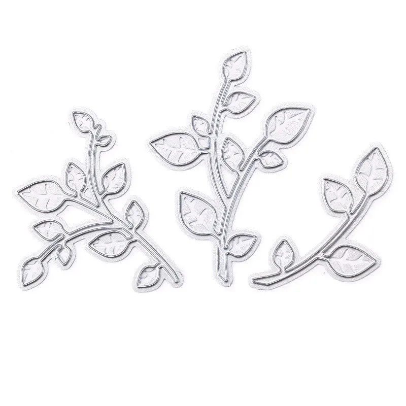 3Pcs Metal Leaves Design Cutting Dies Stencils Diy Scrapbooking Album Decorative Craft 94545 1
