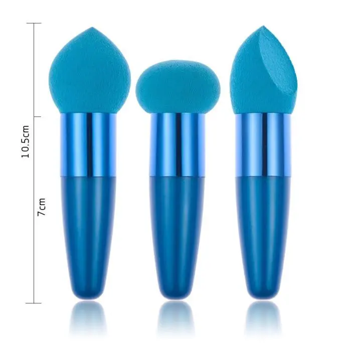 3Pcs Professional Makeup Brushes Liquid Cream Sponge Powder Foundation Concealer Brush Cosmetics Lollipop Makeup Brushes Tools 3