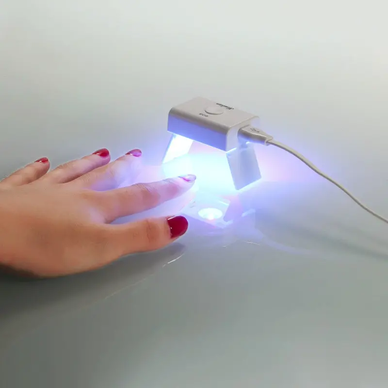 3W Uv Led Icure Potherapy Lamp Mini Single Finger Nail Dryer Icure Machine Art Tool Hl-102 Usb Peach Redwhite 1