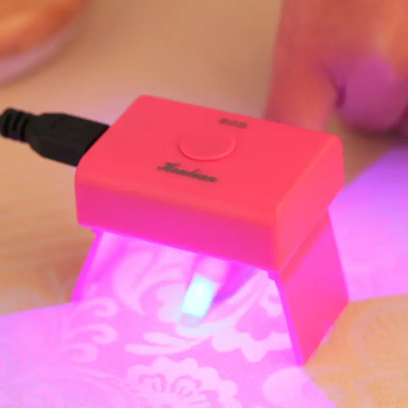 3W Uv Led Icure Potherapy Lamp Mini Single Finger Nail Dryer Icure Machine Art Tool Hl-102 Usb Peach Redwhite 2