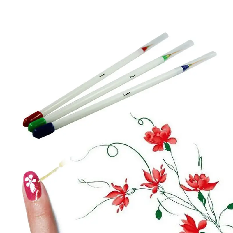 3X Nail Art Acrylic Tips Liner Drawing Brush Pen Paint Dotting Painting Drawing Polish Brush Pen Tools 1