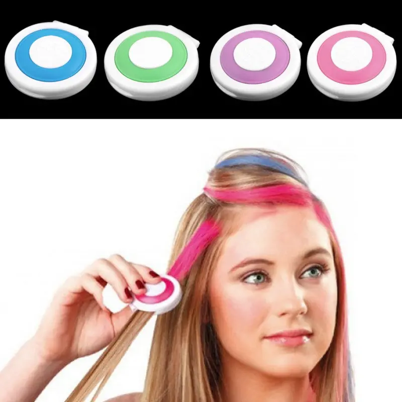 4 Colors Dye Hair Powdery Caketemporary Hair Chalk Powder Dye Soft Pastels Salon Party Christmas Diy 1