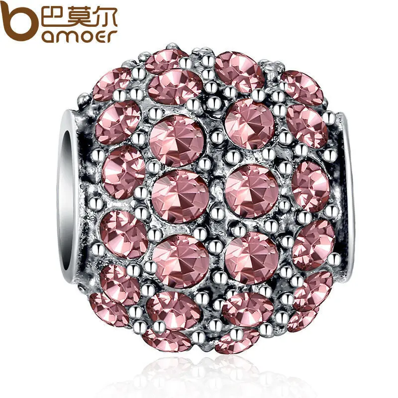 4 Colors Sparkling Round Black Cz Charm Fit Pan Bracelet Necklace Charm 2