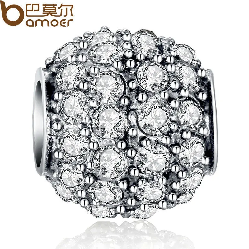 4 Colors Sparkling Round Black Cz Charm Fit Pan Bracelet Necklace Charm 3