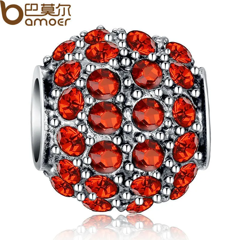 4 Colors Sparkling Round Black Cz Charm Fit Pan Bracelet Necklace Charm 4