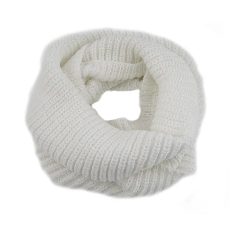 4 Colors Warm 2Circle Cable Knit Cowl Neck Long Scarf Shawl 3