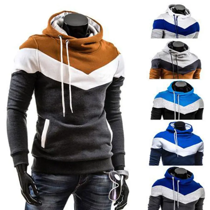 4 Colorsand Contrast Color Slim Thickened Fleece Hoodies 5