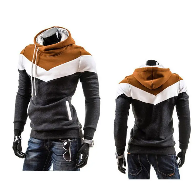 4 Colorsand Contrast Color Slim Thickened Fleece Hoodies 6