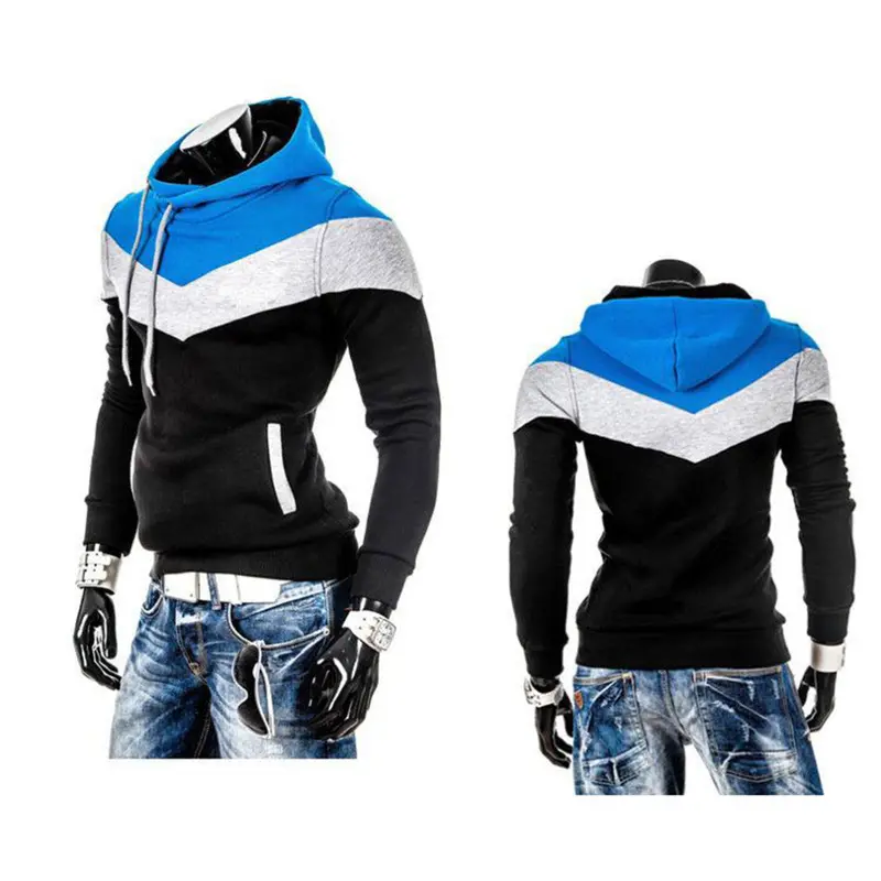 4 Colorsand Contrast Color Slim Thickened Fleece Hoodies 8