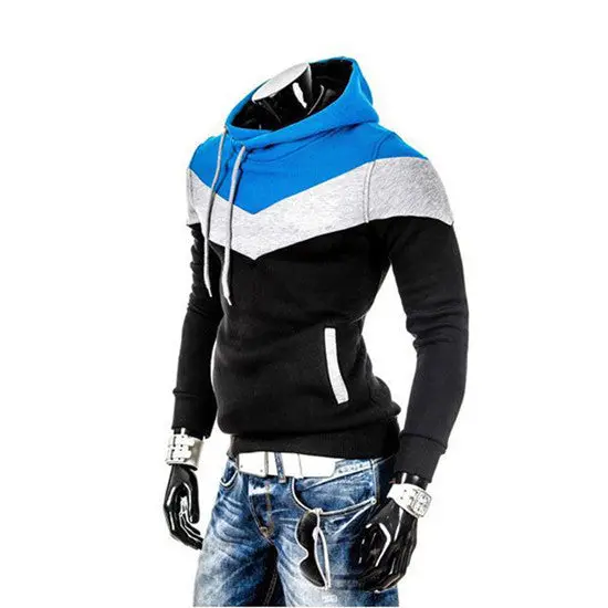 4 Colorsand Contrast Color Slim Thickened Fleece Hoodies 9