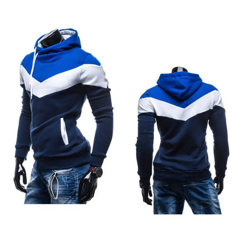 4 Colorsand Contrast Color Slim Thickened Fleece Hoodies 9