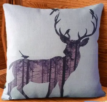 4 Different Patterns Printing Cotton Linen Square Shaped Decorative Pillow Cover Pillowcase Pillowslip 45*45Cm 86703 2