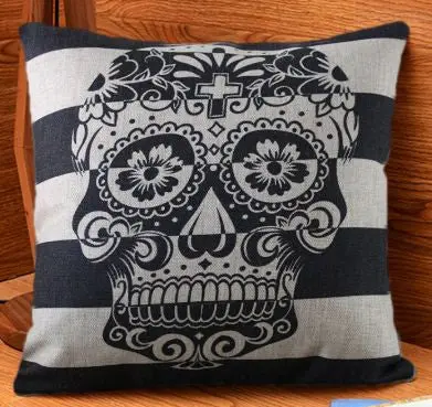 4 Different Patterns Printing Cotton Linen Square Shaped Decorative Pillow Cover Pillowcase Pillowslip 45*45Cm 86703 3