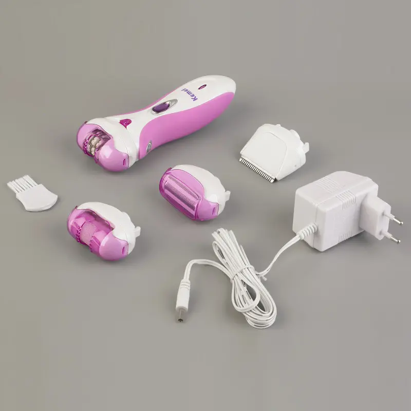 4 In 1 Device Pedicure Epilation Hair Clipper Kemei Electric Dead Skin Callus Remover + Shaving + Epilation + Clipper Head 1