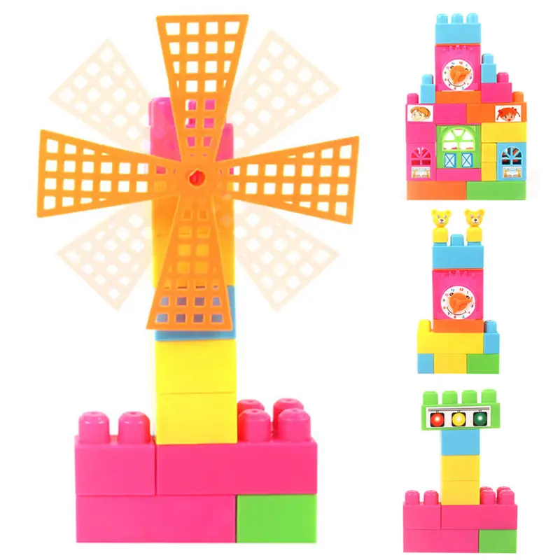 44Pcs Children House Building Blocks Construction Developmental Toy Assemblage Windmill Blocks Kids Toy 1