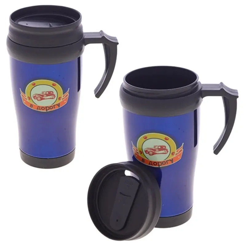 450 Ml Mugs Cups Corrosion-Resistant Steel Water Milk Tumbler Mug Blue With Handle 90149 1