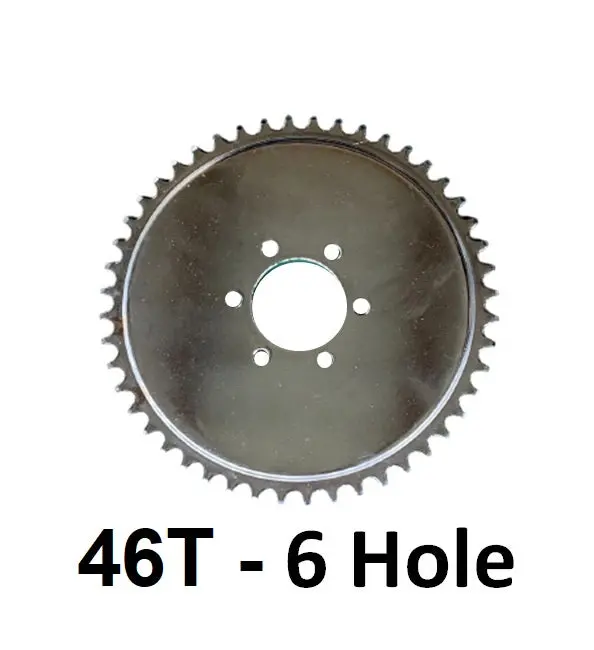46T Concave 6-Hole Sprocket For #2 Hd Axle 6-Hole Solid Hub Wheel 1