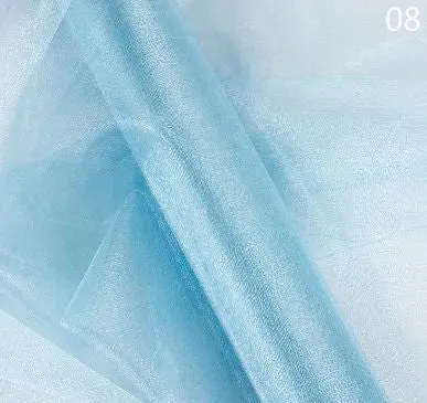 48Cm Wide Sheer Crystal Chenille Organza Shining Fabric 10 Colors For Wedding Decoration Home Party Decor Fabric Material 91073 8