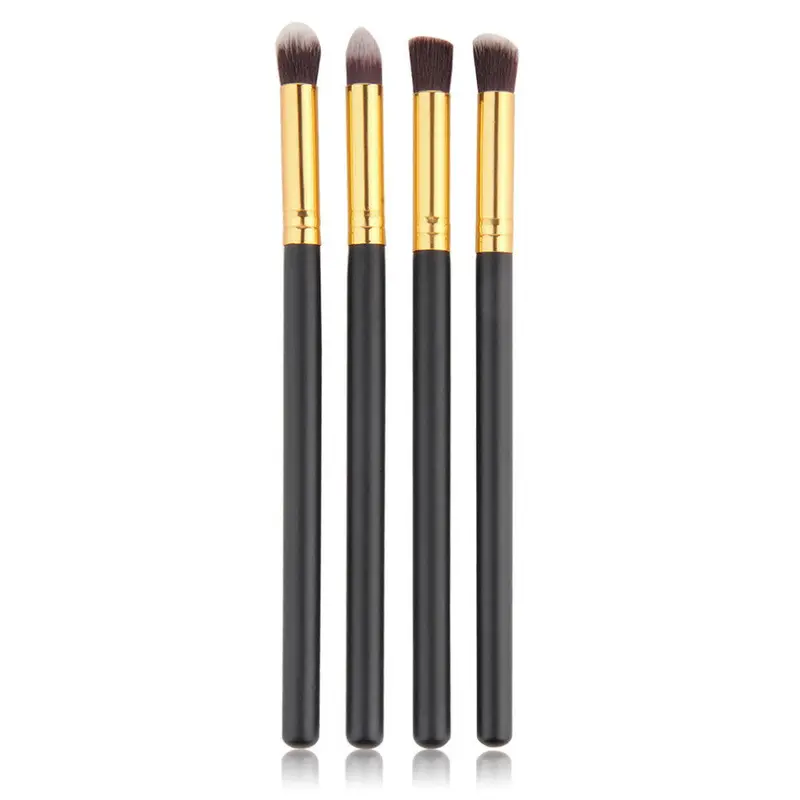 4Pcs Eye Brushes Set Eyeshadow Foundation Mascara Blending Pencil Brush Makeup Tool Cosmetic Black 1